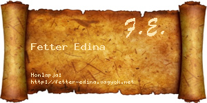 Fetter Edina névjegykártya